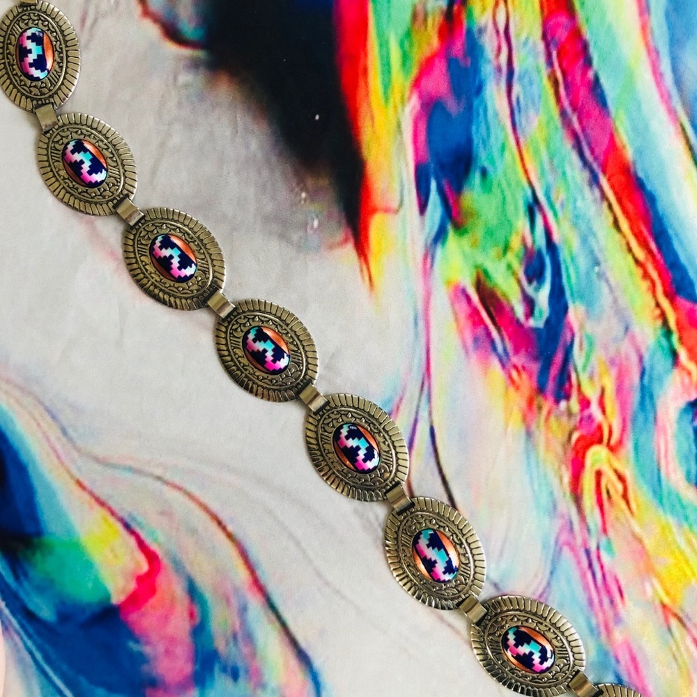 Vintage 80s Concho Chainbelt 42”